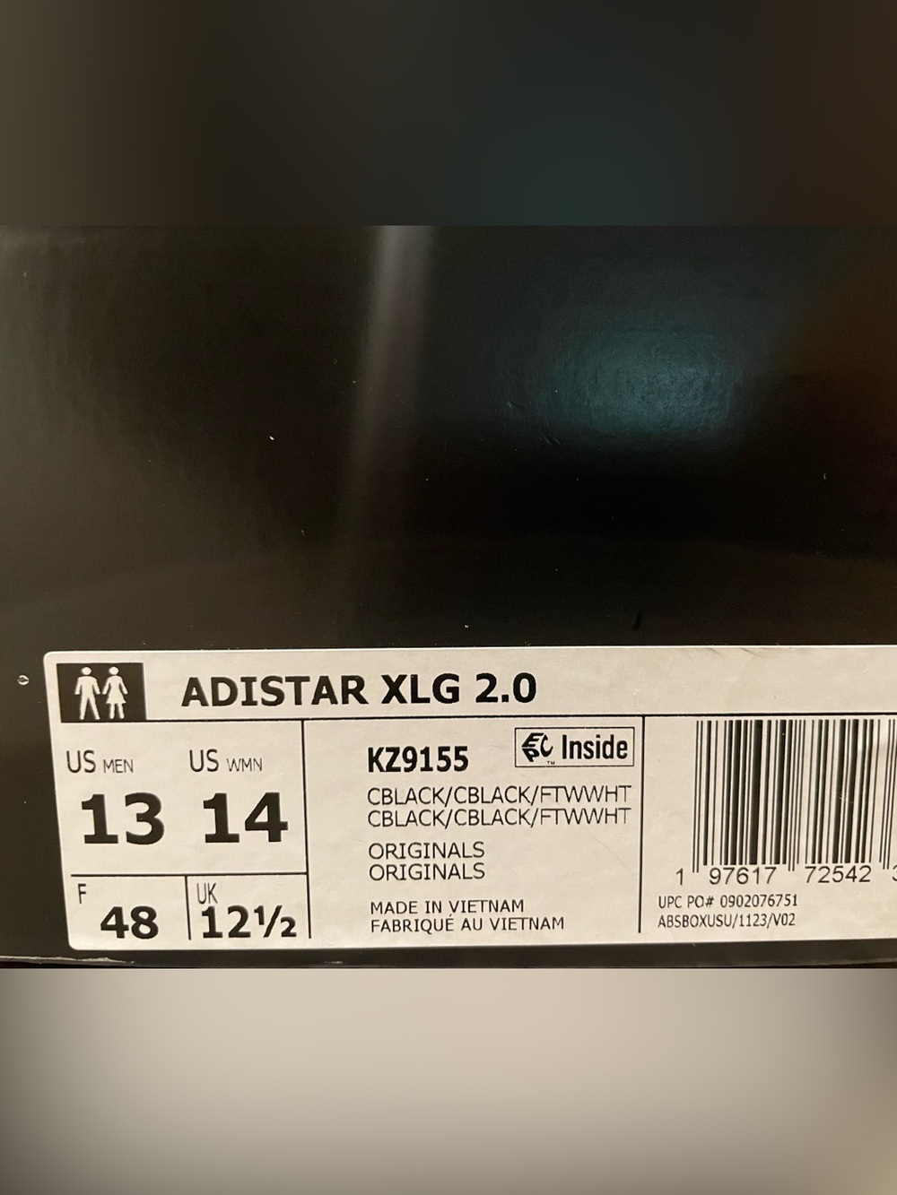 New Adidas Adistar XLG 2.0 — “Triple Black” — Size 13 — KZ9155 - Picture 6 of 6